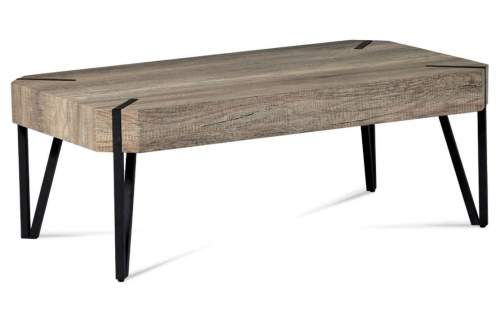 Konferenční stolek 110x60x43, dub "Canyon grey", kov matná černá