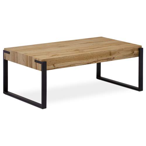 Autronic Konferenční stolek AHG-250 OAK, divoký dub/černý kov