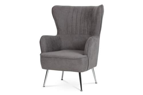 Autronic Designové křeslo Ušák AK-317 GREY2, šedá/chrom