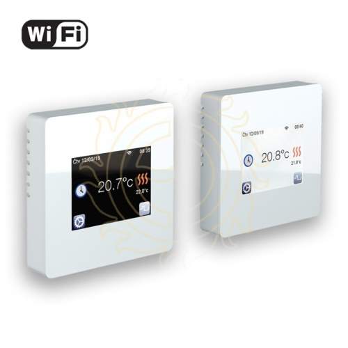 Fen termostat tft-wifi, programovatelný, wifi, displej z mléčně bílého skla