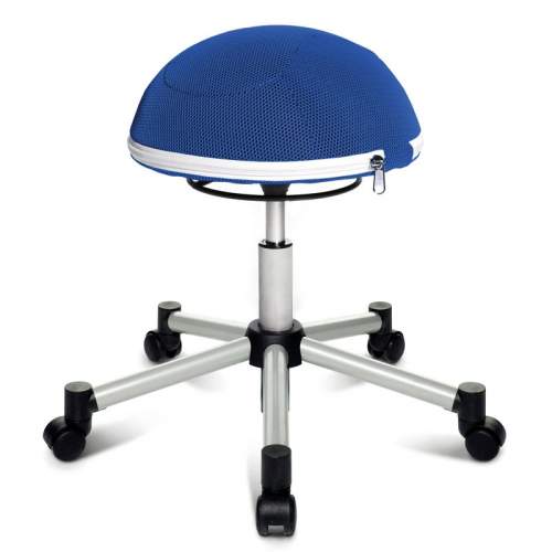 TOPSTAR Zdravotní balanční židle HALF BALL s kovovým křížem, modrá