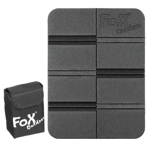 MFH Skládací sedací termo podložka s obalem molle Black FoX® Outdoor