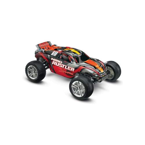 RC auto Traxxas Nitro Rustler 1:10 TQi RTR, stříbrno-červená