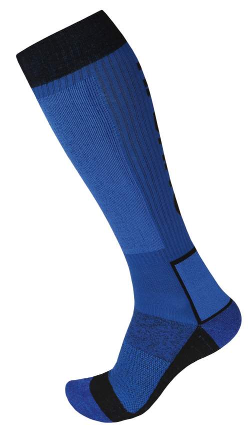 HUSKY Vysoké ponožky Snow Wool modrá/černá L(41-44)