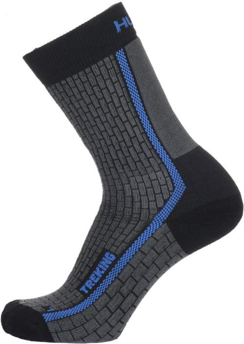 Husky Turistické vyšší ponožky TREKING new antracit/modrá, XL (45-48)