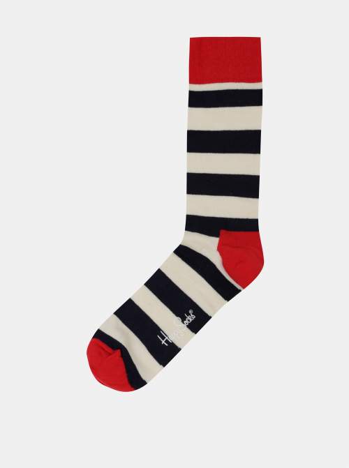 Happy Socks Pruhované ponožky v červené, bílé a černé barvě Stripe - 41-46