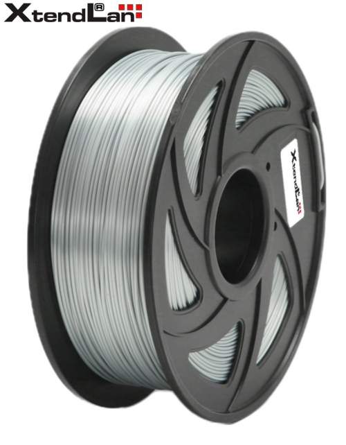 XtendLAN tisková struna (filament), PLA, 1,75mm, 1kg, lesklý stříbrný 3DF-PLA1.75-SSL 1kg