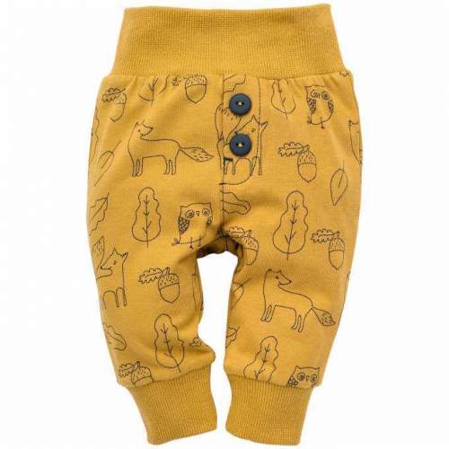 PINOKIO dětské kalhoty Secret Forest 98 žlutá