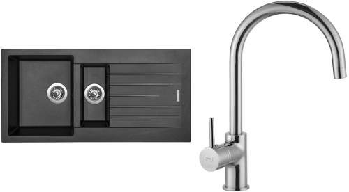 Sinks PERFECTO 1000.1 Metalblack+VITALIA Sinks PE100174VICL