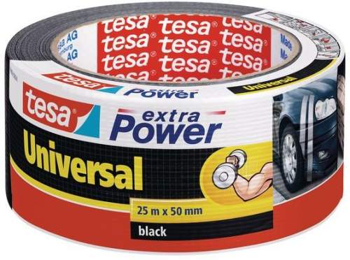 TESA Opravná páska Extra Power Universal, textilní, silně lepivá, černá, 25m x 50mm 56388-00001-07