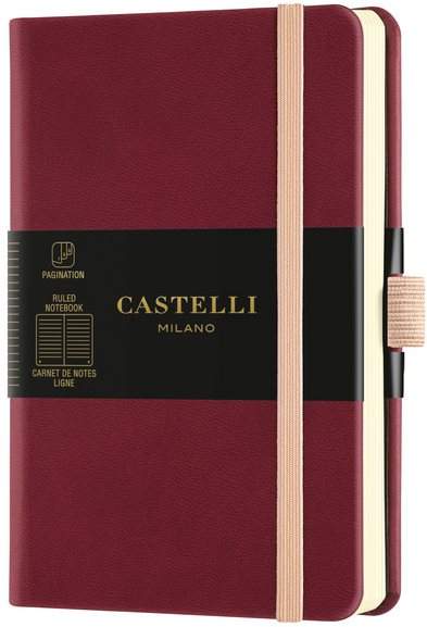 Herlitz Linkovaný zápisník s gumičkou Castelli Milano Aqua Black Cherry - velikost S