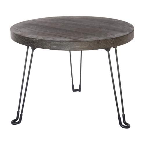 StarDeco Odkládací stolek Pavlovnie šedé dřevo, pr. 50 cm
