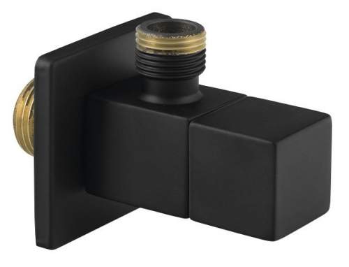 SAPHO Rohový ventil s rozetou, hranatý, 1/2'x 3/8' , černá mat SL115