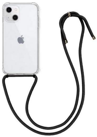 TopQ iPhone 13 silikon s černou šňůrkou průhledný 67292 Sun-67292