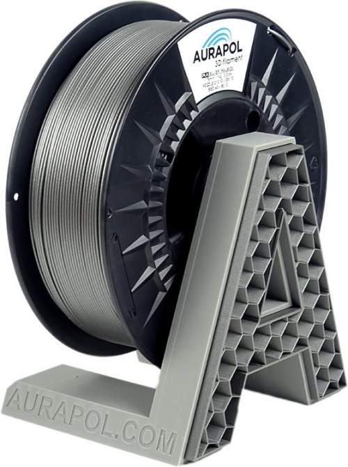 Filament AURAPOL PLA 3D Filament Stříbrná 1 kg 1,75 mm AURAPOL