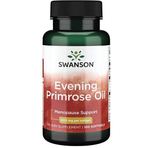 Swanson Health Products Swanson Evening Primrose Oil (Pupalkový olej), 500 mg x 100 softgelových kapslí