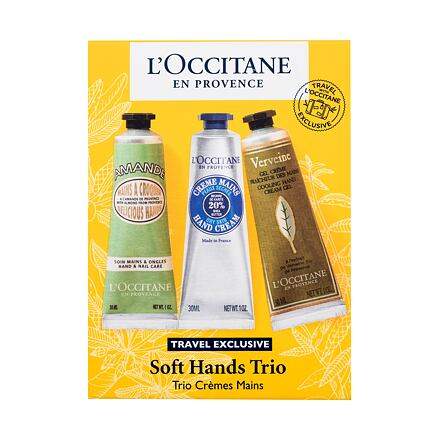L'Occitane Soft Hands Trio 30 ml sada krém na ruce Almond Delicious Hands 30 ml + krém na ruce Shea Hand Cream Dry Skin 30 ml + krém na ruce Verveine Cooling Hand Cream Gel 30 ml pro ženy