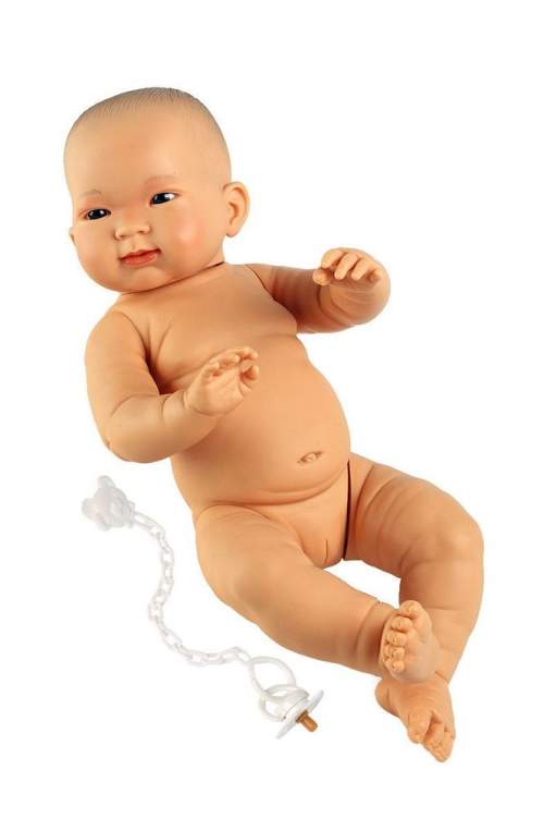 Llorens 45006 NEW BORN HOLČIČKA realistická panenka miminko žluté rasy s celovinylovým tělem 45 cm