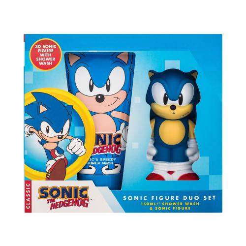 Sonic The Hedgehog Sonic Figure Duo Set dárková kazeta pro děti sprchový gel 150 ml + postavička Sonic