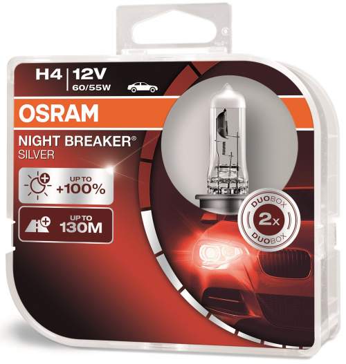 Autožárovka OSRAM H4 Night Breaker SILVER +100%, 2ks