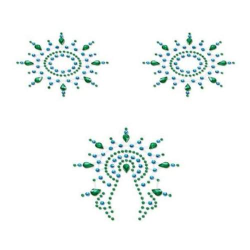 Nálepky GLORIA glittering jewelry green and blue 3 ks