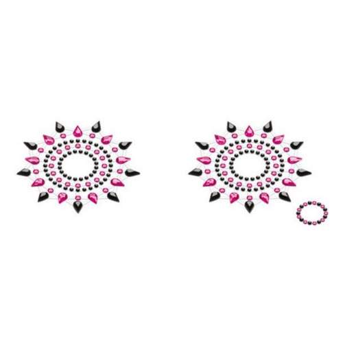 Nálepky GLORIA glittering jewelry black and pink 2 ks