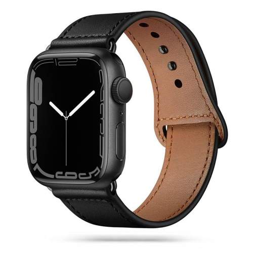Tech-Protect LeatherFit Apple Watch Series 3/2/1 38mm Černý
