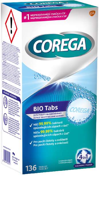 Corega Bio Tabs čistící tablety 136 ks