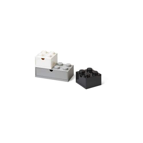 LEGO stolní box se zásuvkou Multi-Pack 3ks černá/bílá/šedá