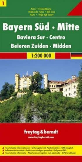 Bayern Süd-Ober-und Niederbayern-Schwaben/Bavorsko-jih,střed 1:200T/automapa - freytag&berndt