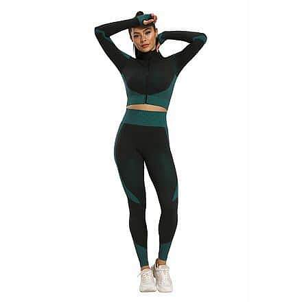 Merco Yoga Sense fitness set dámský zelená tm. Velikost oblečení: L