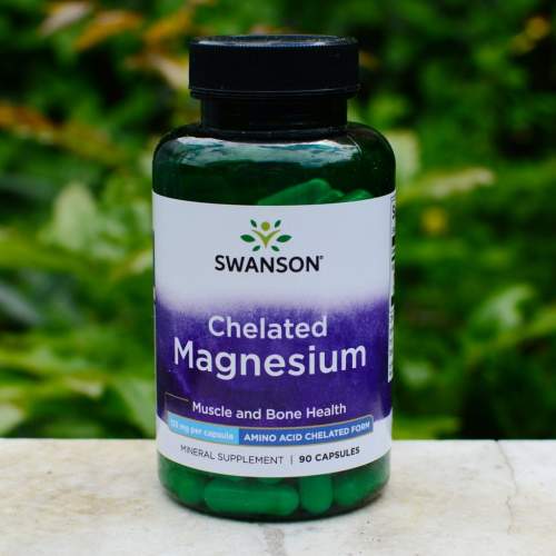 Swanson Chelated Magnesium (Chelát Hořčíku) 133 mg 90 kapslí