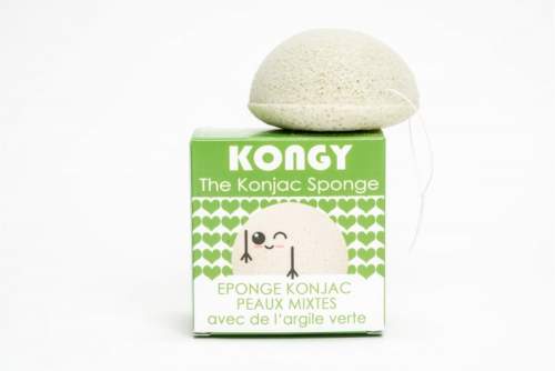 Kongy Konjaková houbička - zelený jíl - ideální pro smíšenou pleť
