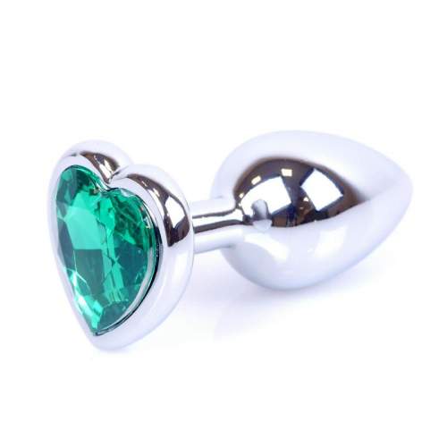 Plug Jewellery Silver Heart Green