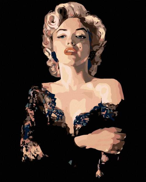 Marilyn Monroe v černých šatech 40 x 50 cm