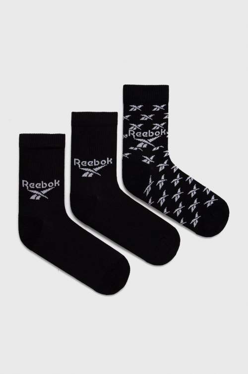 Reebok Classics Fold-Over Crew Socks 3-Pack Black