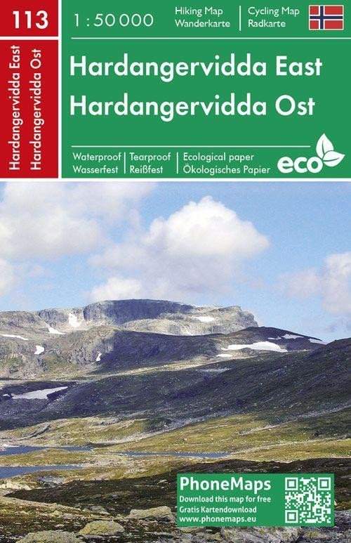 Hardangervidda východ - turistická mapa  1:50 000 Phone Maps