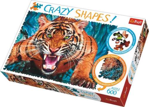 Puzzle Crazy Shapes Tváří v tvář tygrovi 600 dílků