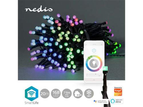Vánoční osvětlení Nedis SmartLife LED, Wi-Fi, RGB, 168 LED, 20 m, Android / IOS