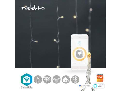 NEDIS Wi-Fi chytré dekorativní LED/ teplá bílá/ 200 LED's/ Android &amp; iOS/ Nedis® SmartLife/ 3 m