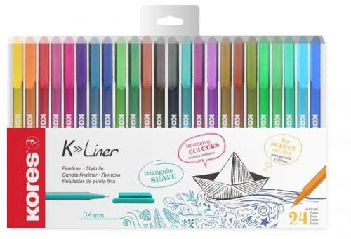 KORES K-Liner 0,4 mm - set 24 barev