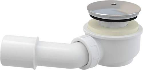 Alcaplast sifon pro sprchové vaničky 60mm SNÍŽENÝ v.65mm+koleno, chrom, 52l/min, Alca Plast, i pro keramické vaničky, nízký A471CR-60 A471CR-60