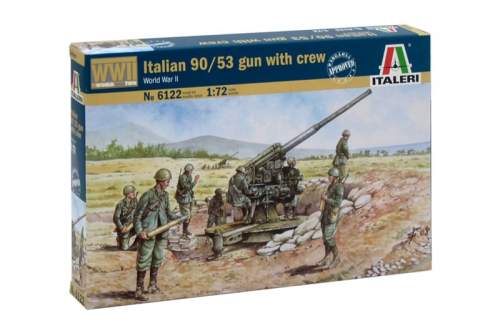 Italeri figurky - ITALIAN 90/53 GUN with CREW (1:72)