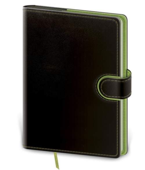 Zápisník - Flip-B6 černo/zelená, linkovaný