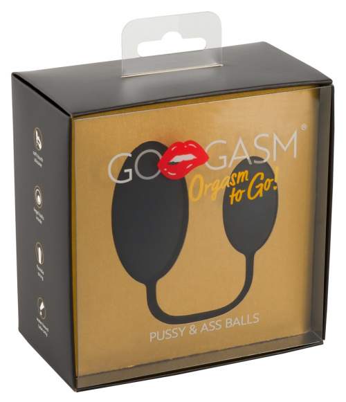 GoGasm Pussy & Ass Balls Black, černé kuličky do vaginy a análu 3,9cm