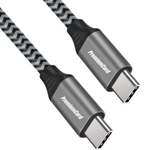 PremiumCord Kabel USB-C M/M, 100W 20V/5A 480Mbps bavlněný oplet 1,5 ku31cw15