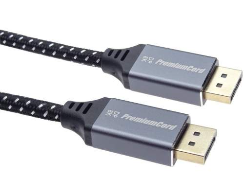 PremiumCord kabel DisplayPort 1.4, kovové a zlacené konektory, 2m kport10-02