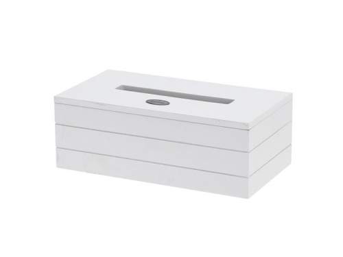 Box na papírové kapesníky dřevo bílá 25cm