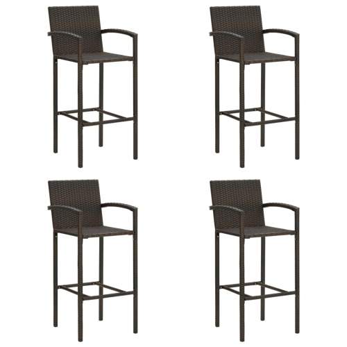 Shumee zahrada-XL Barové stoličky 4 ks hnědé polyratan