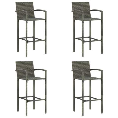Emaga Barové stoličky 4 ks šedé polyratan